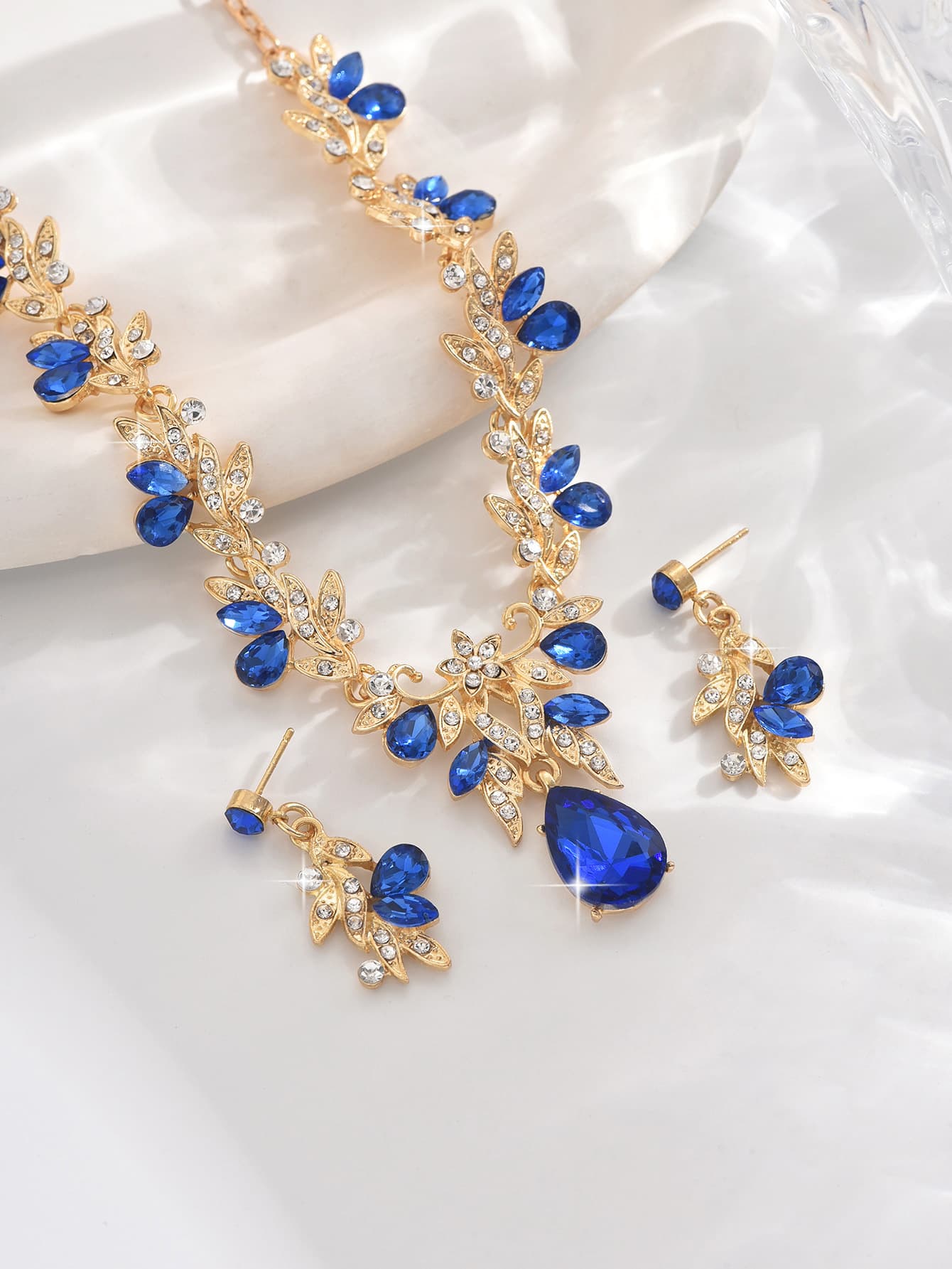 結婚式 アクセサリー 華やかな小枝モチーフネックレス＆イヤリングセット