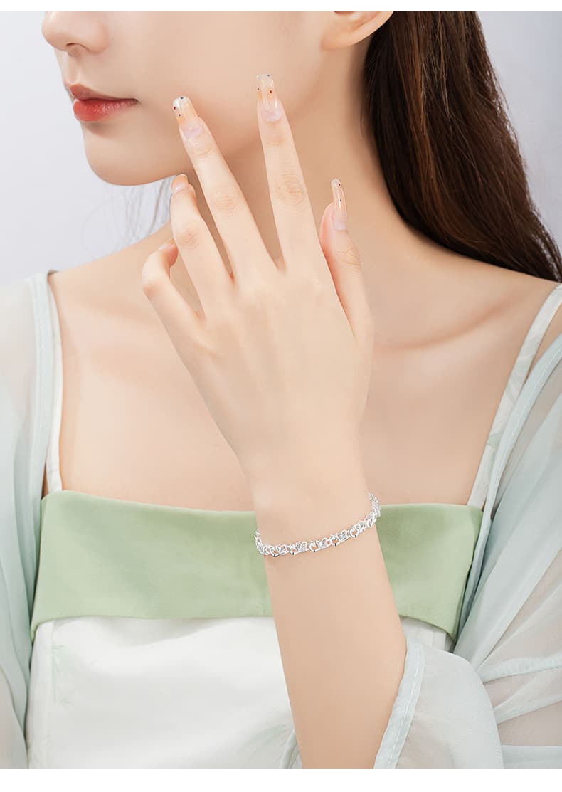 結婚式 アクセサリー 上品な透かし柄の細身婚礼ブレスレット