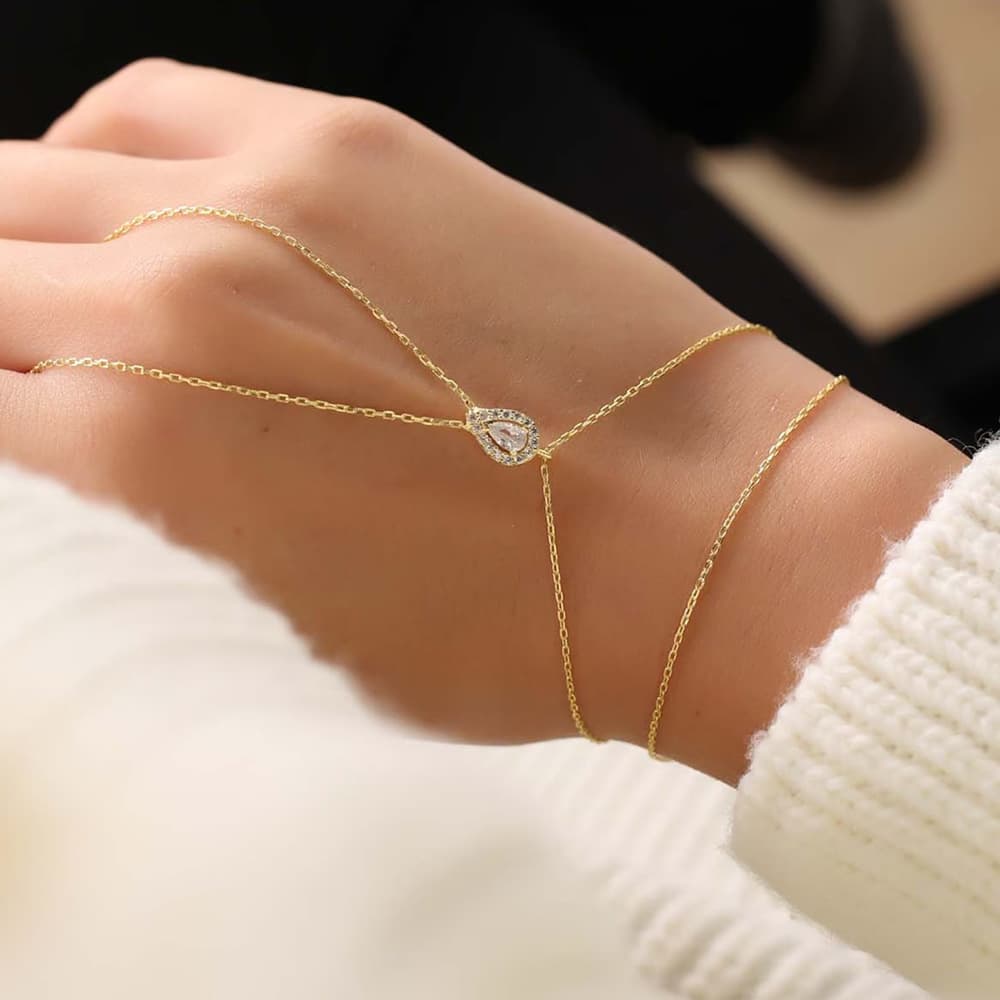 結婚式 アクセサリー 煌めき しずくモチーフ 二連ブレスレット