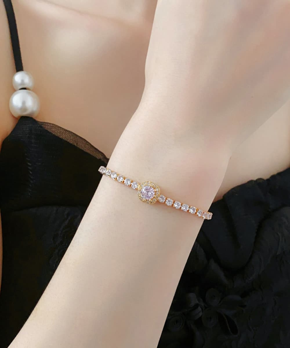 結婚式 アクセサリー 輝石ブレスレット韓国風調整可能バングル