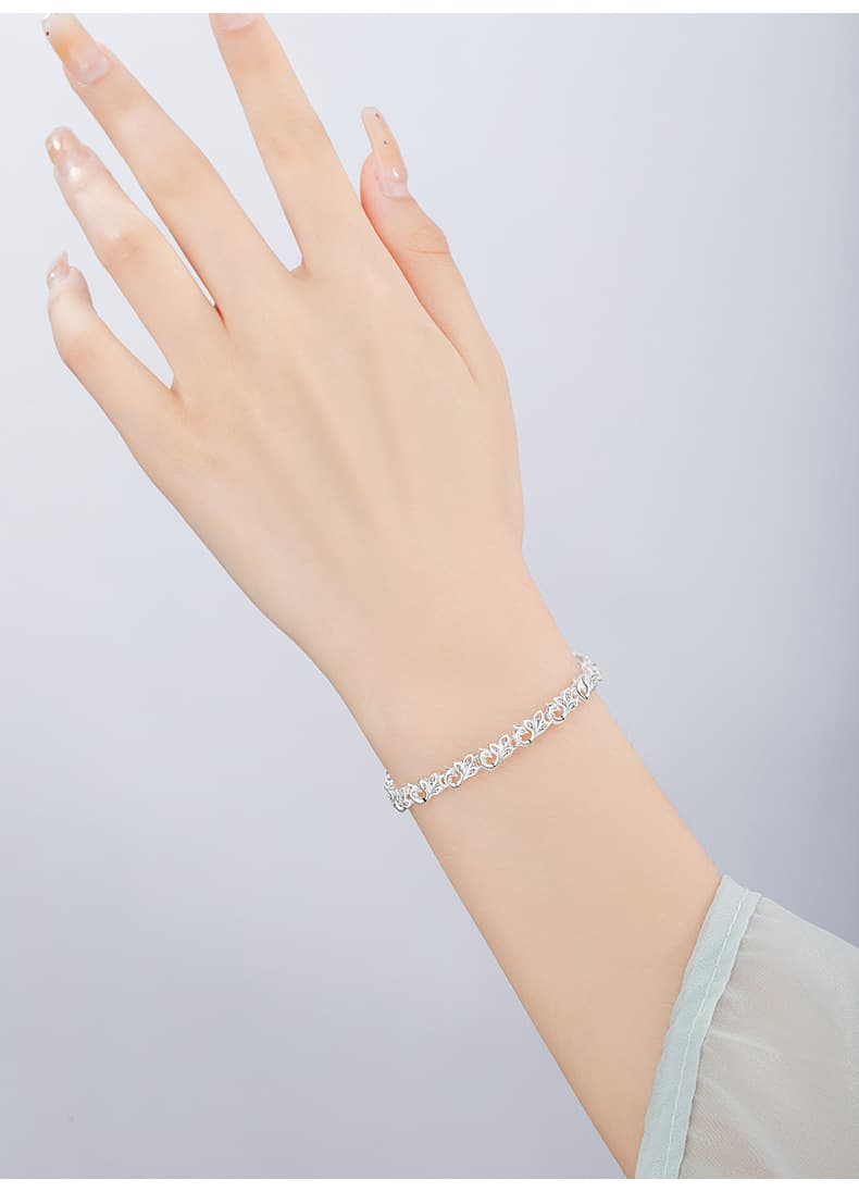 結婚式 アクセサリー 上品な透かし柄の細身婚礼ブレスレット