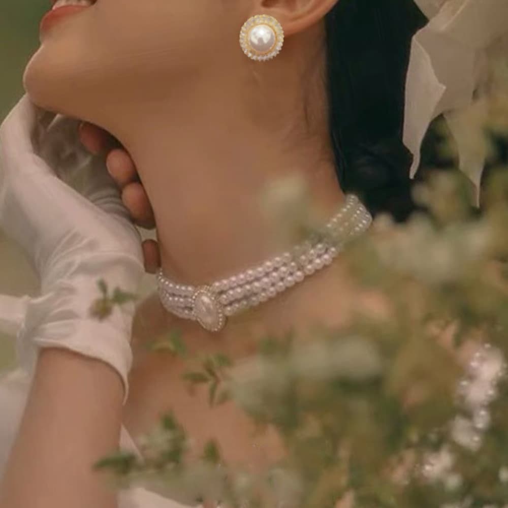 結婚式 アクセサリー 上品パール ネックレス イヤリングセット