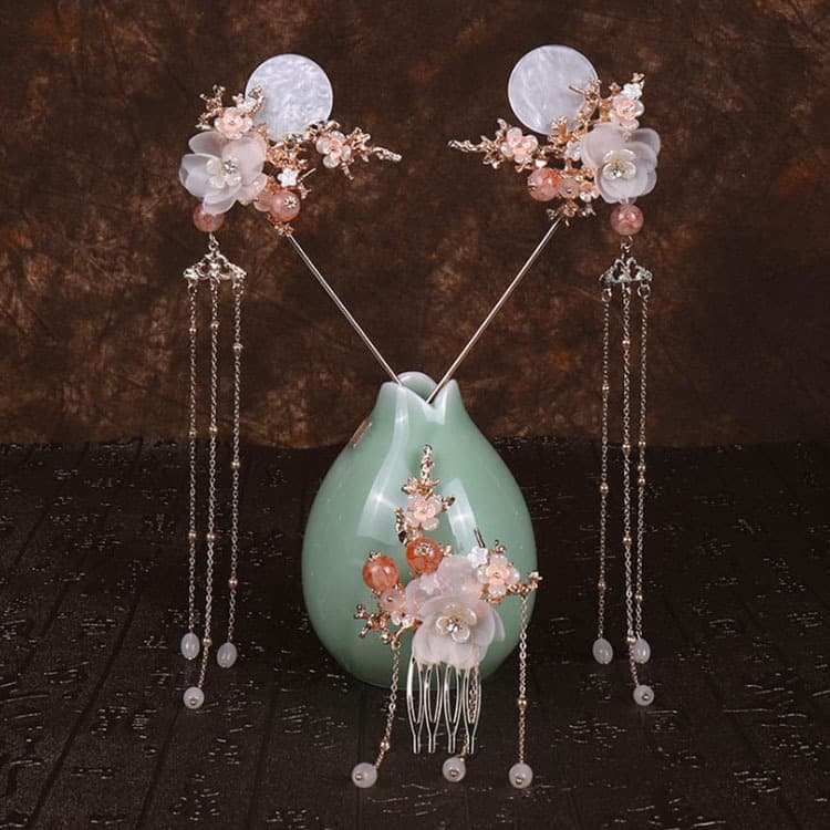 結婚式 アクセサリー 桜の舞 かんざし簪 まとめ髪飾り