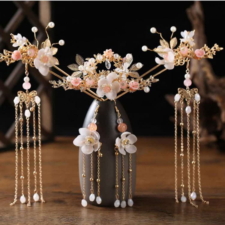 結婚式 アクセサリー 桜の舞 かんざし簪 まとめ髪飾り