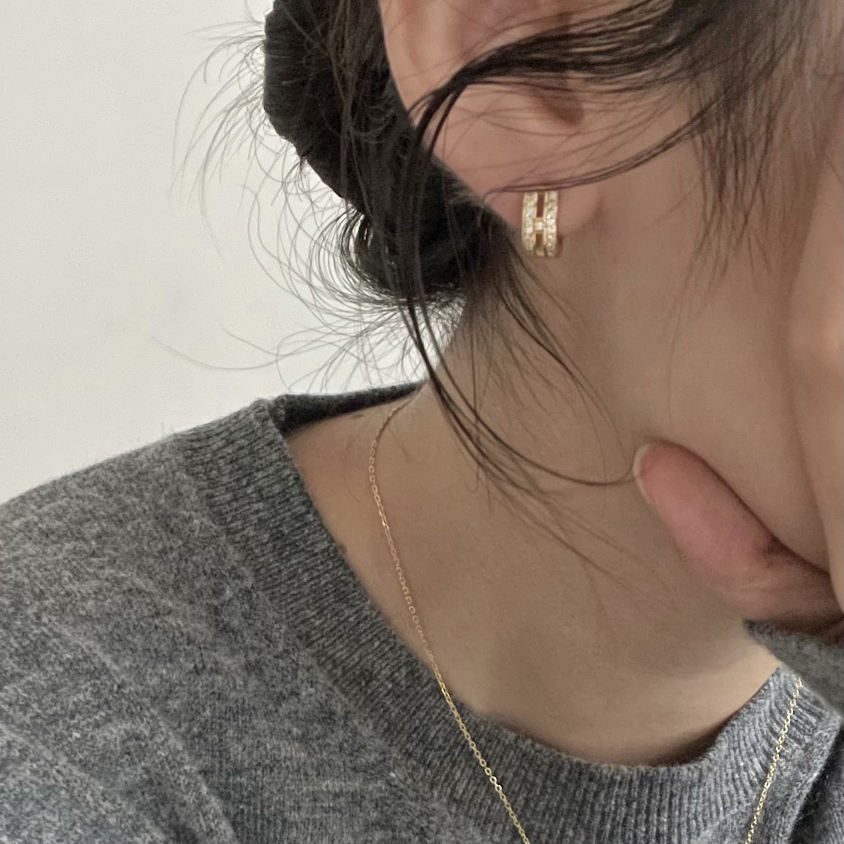 結婚式 アクセサリー 凛と煌めく二連フープピアス