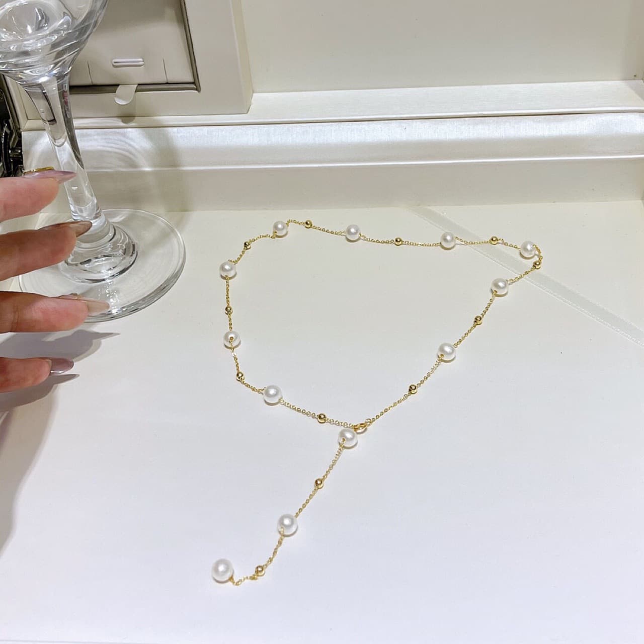 結婚式 アクセサリー 上品な真珠のしずく ドロップネックレス