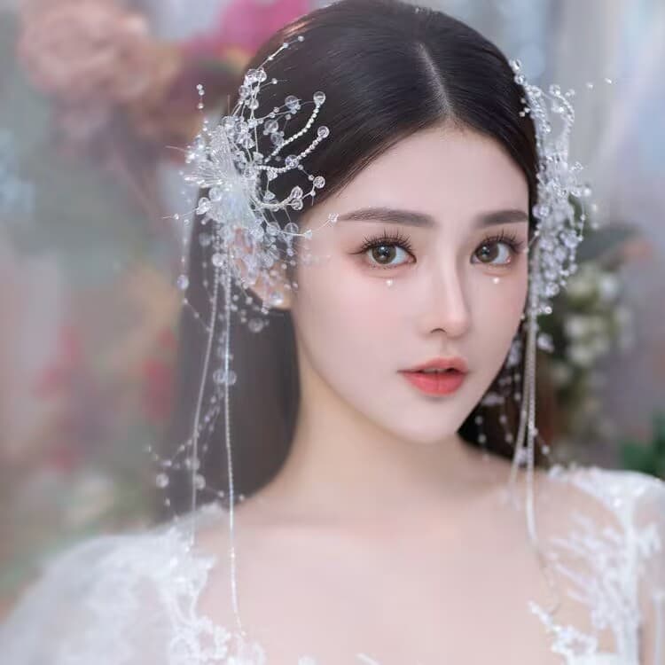 結婚式 アクセサリー 蝶舞う結晶ティアラ