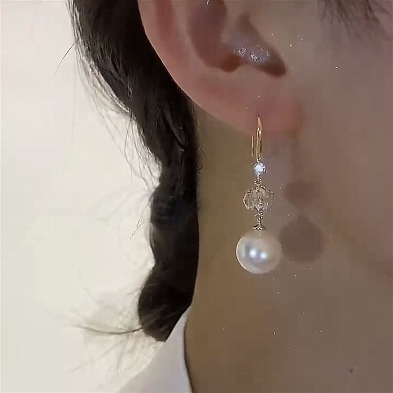 結婚式 アクセサリー きらめき真珠のドロップピアス