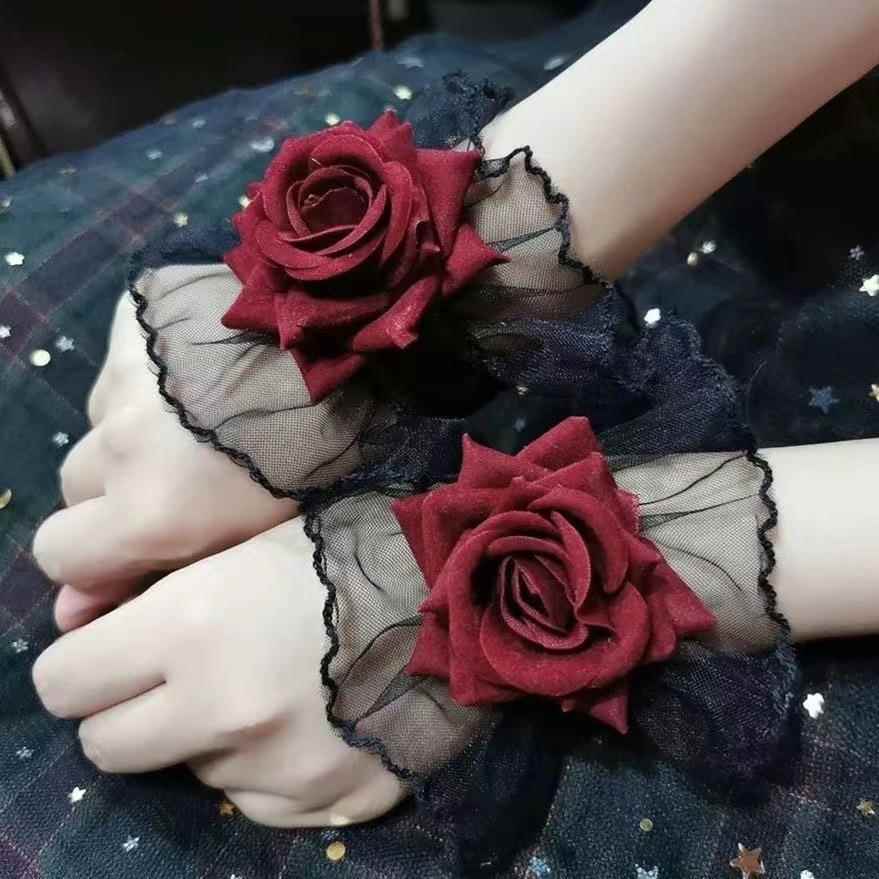 結婚式 アクセサリー 薔薇レースブレスレット