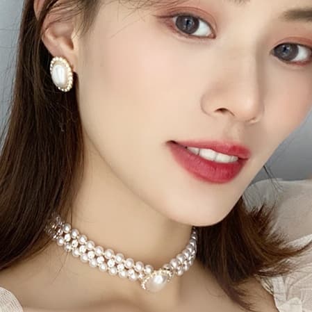 結婚式 アクセサリー 上品な真珠のチョーカーネックレス