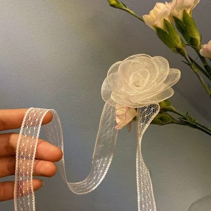 結婚式 アクセサリー やわらかチュール バラモチーフ ブレスレット