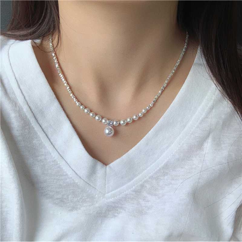 結婚式 アクセサリー エレガント パール ドロップ ネックレス