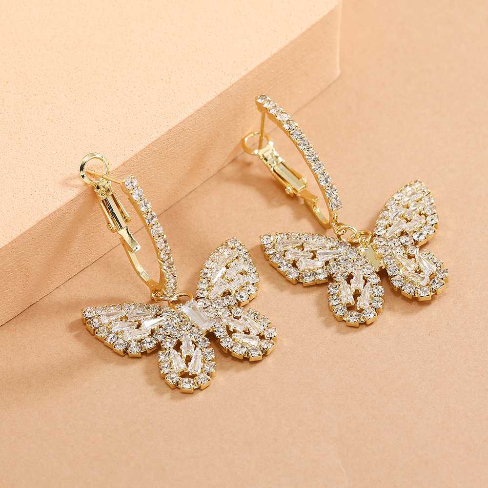 結婚式 アクセサリー きらめく蝶々のぜいたくピアス