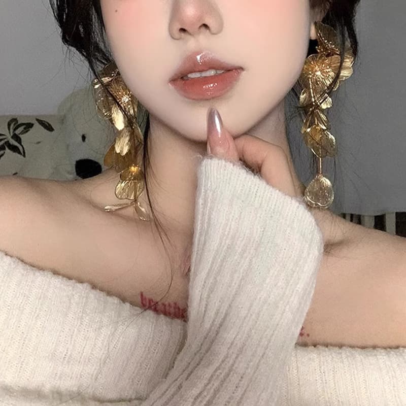 結婚式 アクセサリー 華やかフラワーカスケードピアス