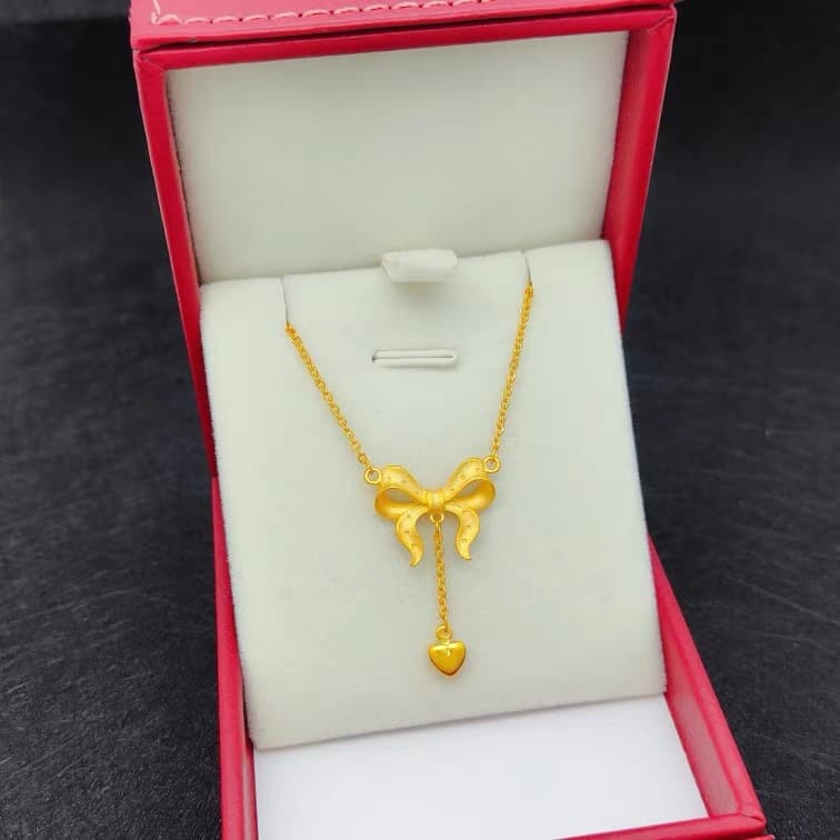 結婚式 アクセサリー リボンモチーフ ハートドロップ ネックレス