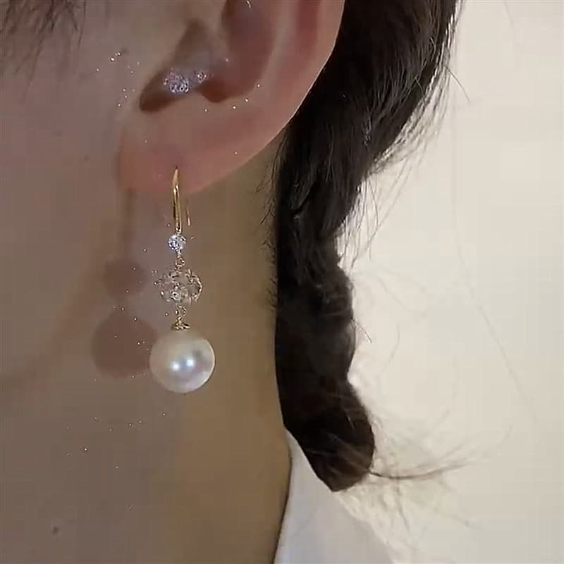 結婚式 アクセサリー きらめき真珠のドロップピアス