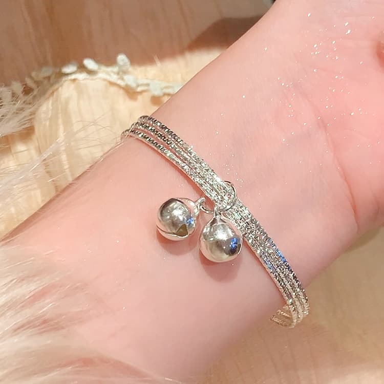 結婚式 アクセサリー 上品な輝き シンプル二連ブレスレット