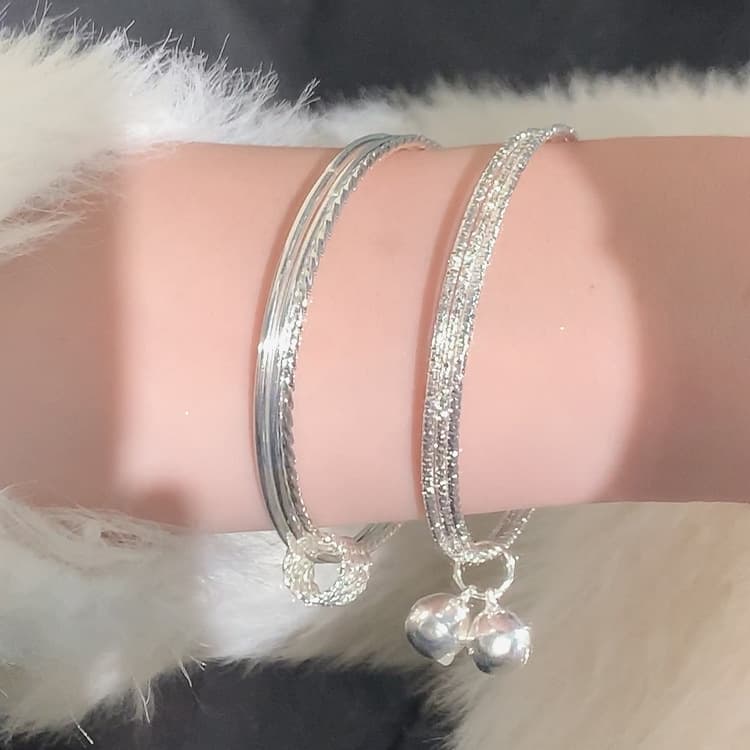 結婚式 アクセサリー 上品な輝き シンプル二連ブレスレット