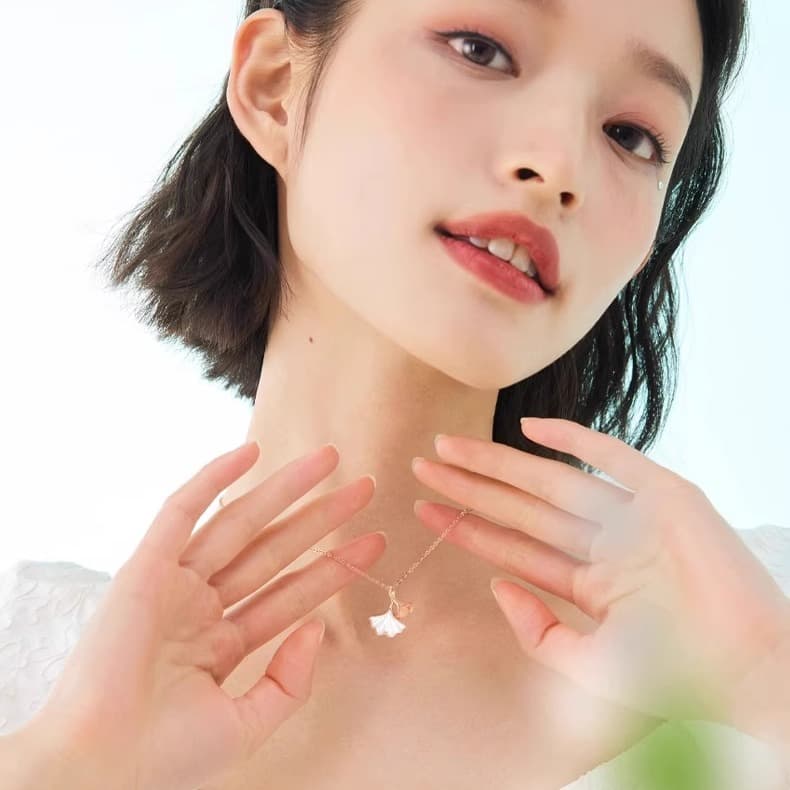 結婚式 アクセサリー 雫のしずく イチョウ ネックレス