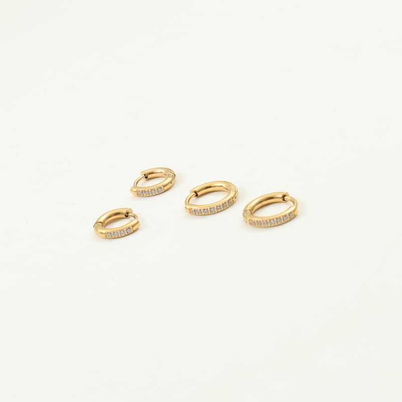 結婚式 アクセサリー 上品なフープスタイル キュービックピアス