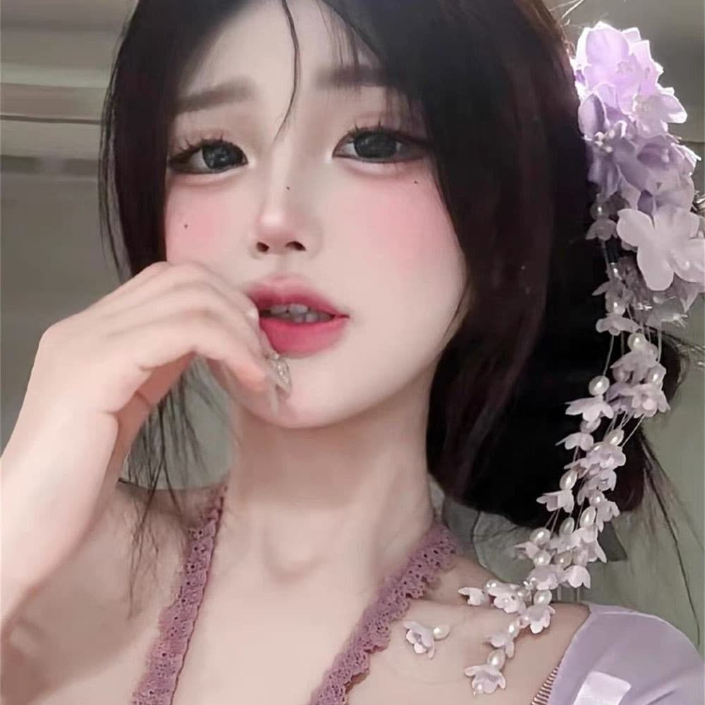 結婚式 アクセサリー 優美な花かんむり ティアラ 真珠の小枝飾り