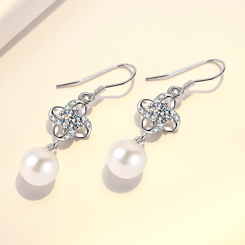 結婚式 アクセサリー 優美な花かごパールピアス