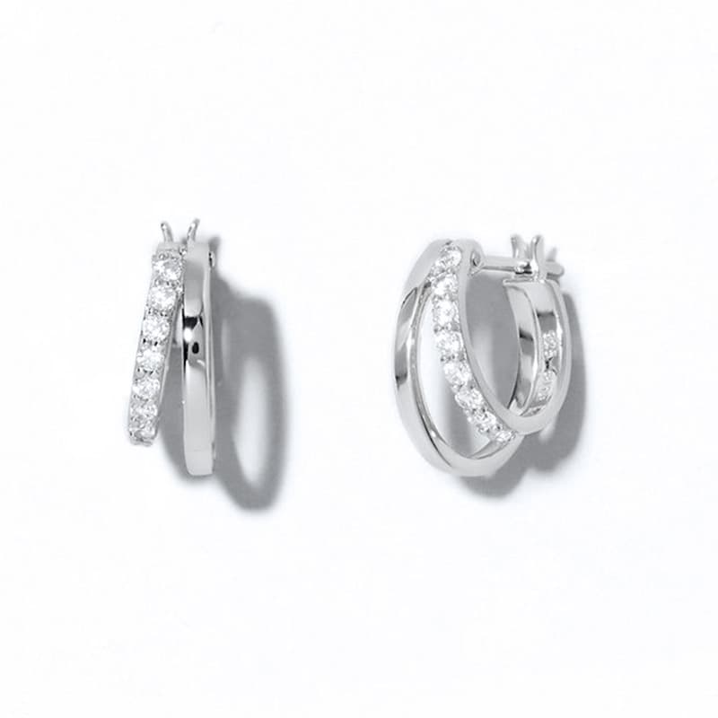 結婚式 アクセサリー 煌めき二連フープピアス