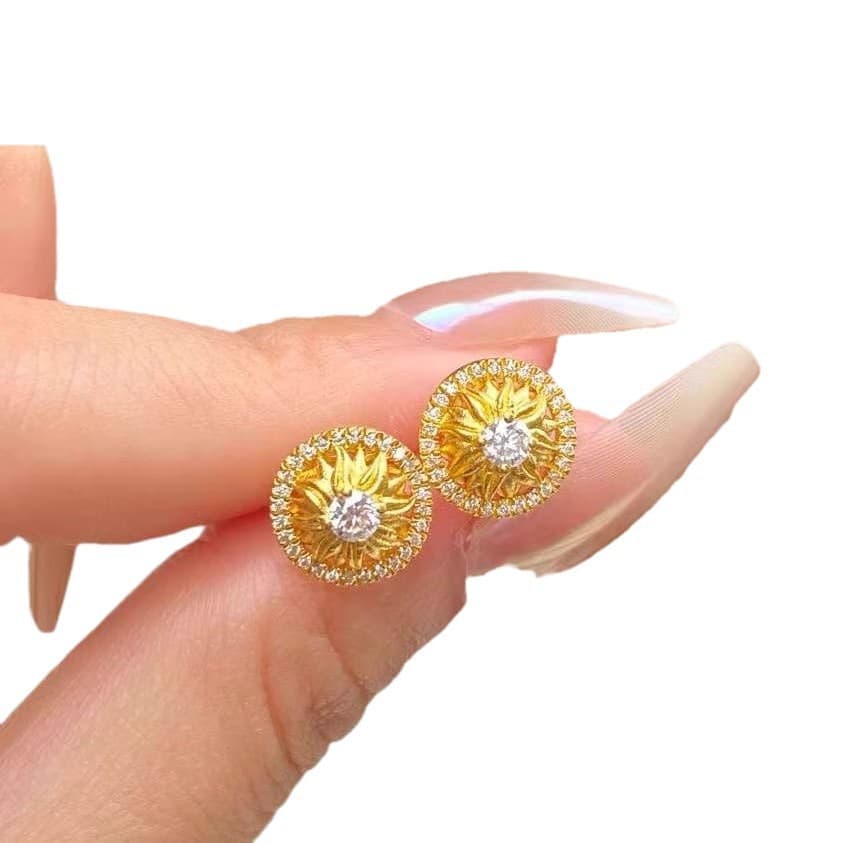 結婚式 アクセサリー 優美な花芯輝きピアス