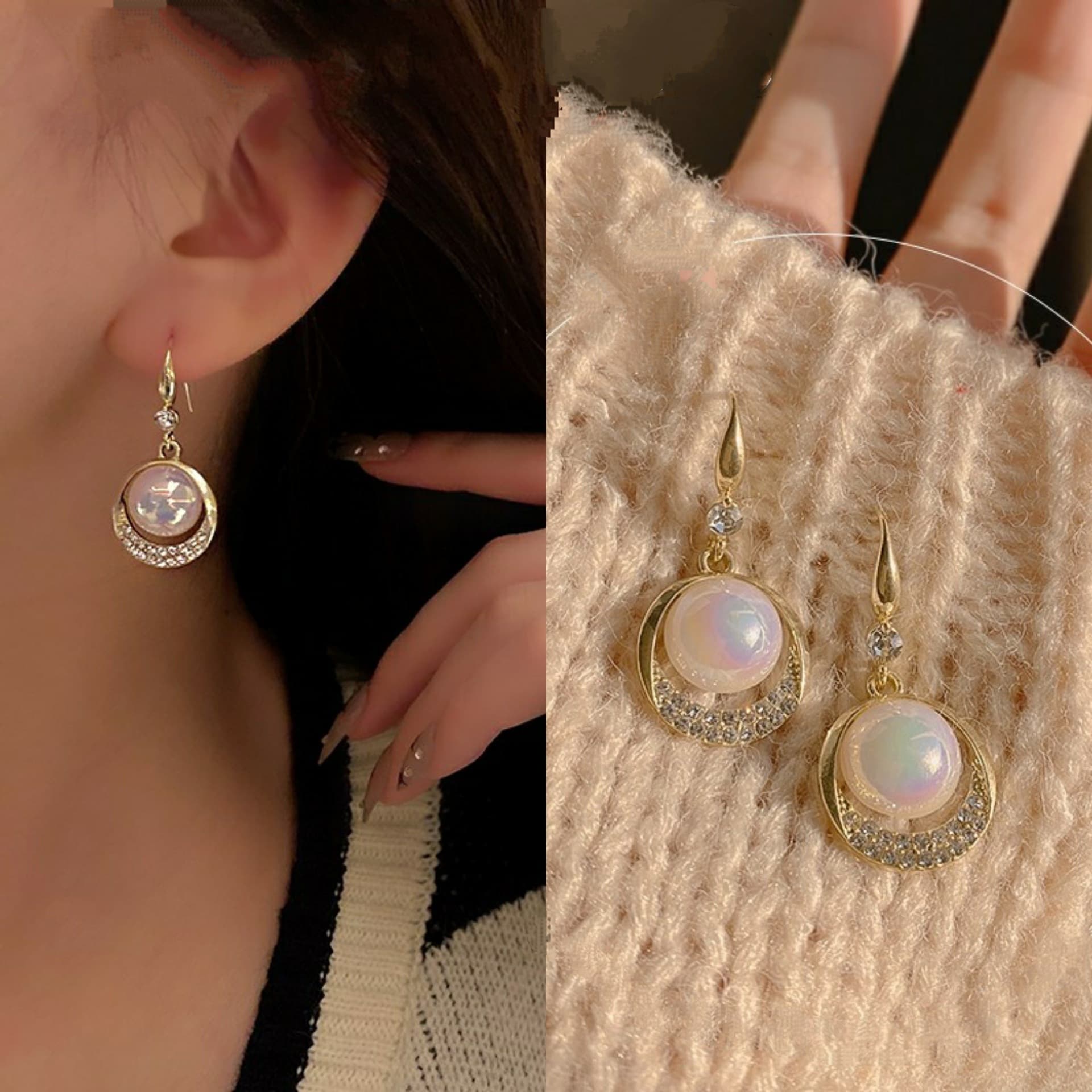 結婚式 アクセサリー 月光の雫 結晶ピアス