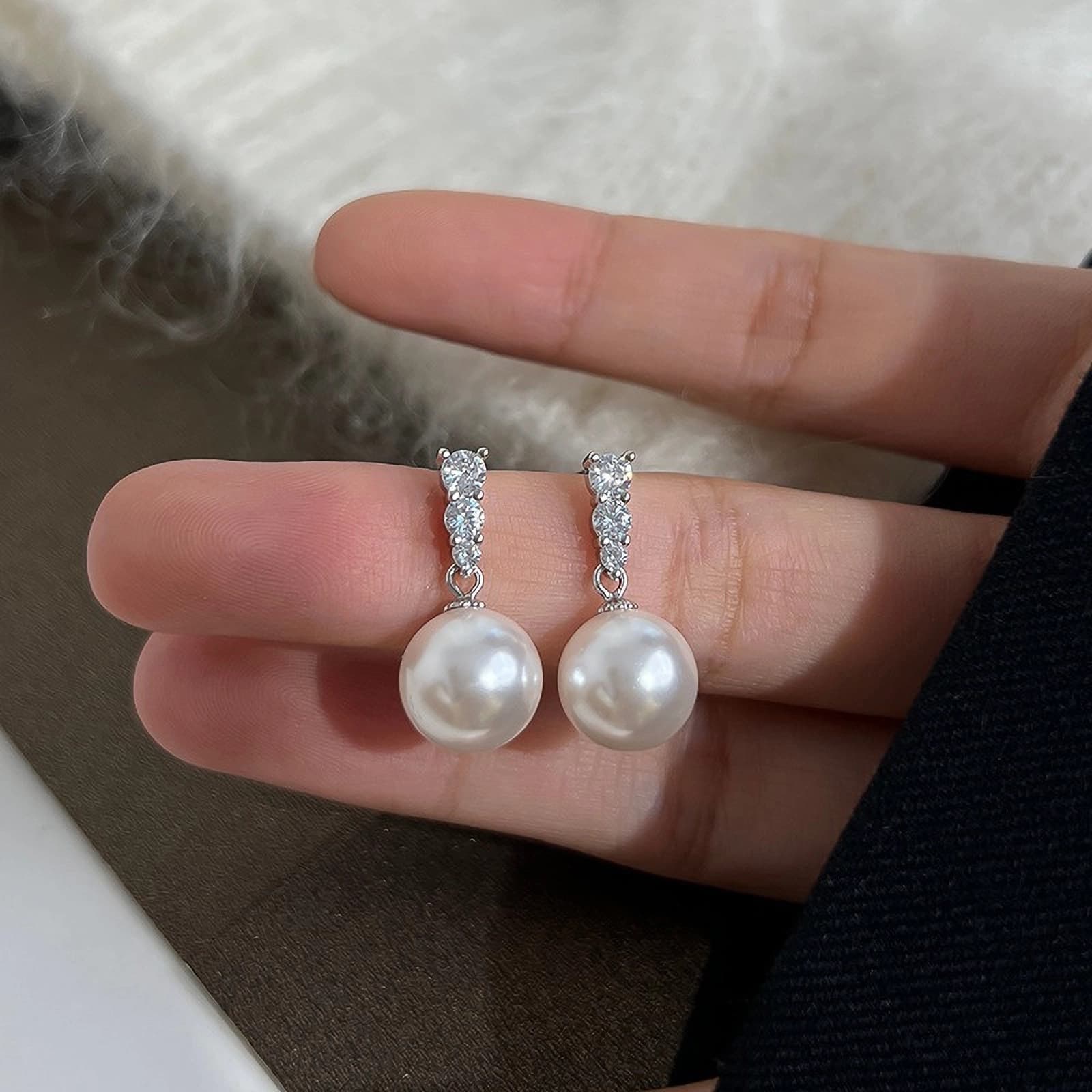結婚式 アクセサリー クリスタルパール ウェディングピアス