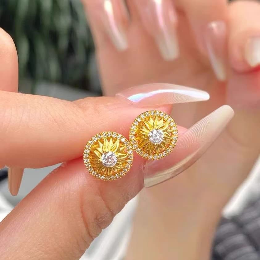 結婚式 アクセサリー 優美な花芯輝きピアス