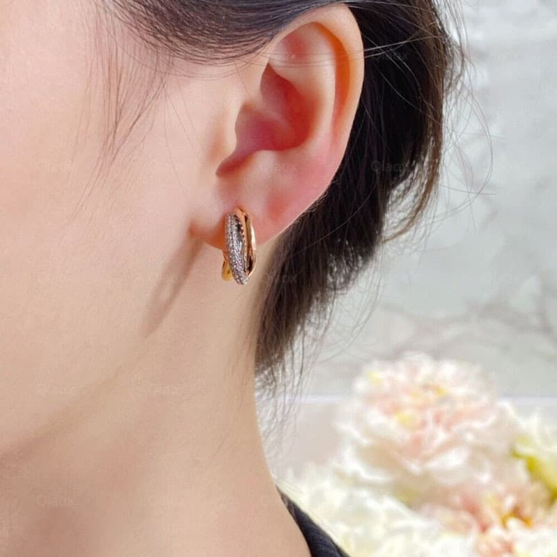 結婚式 アクセサリー 重ねリング風 ツイストピアス