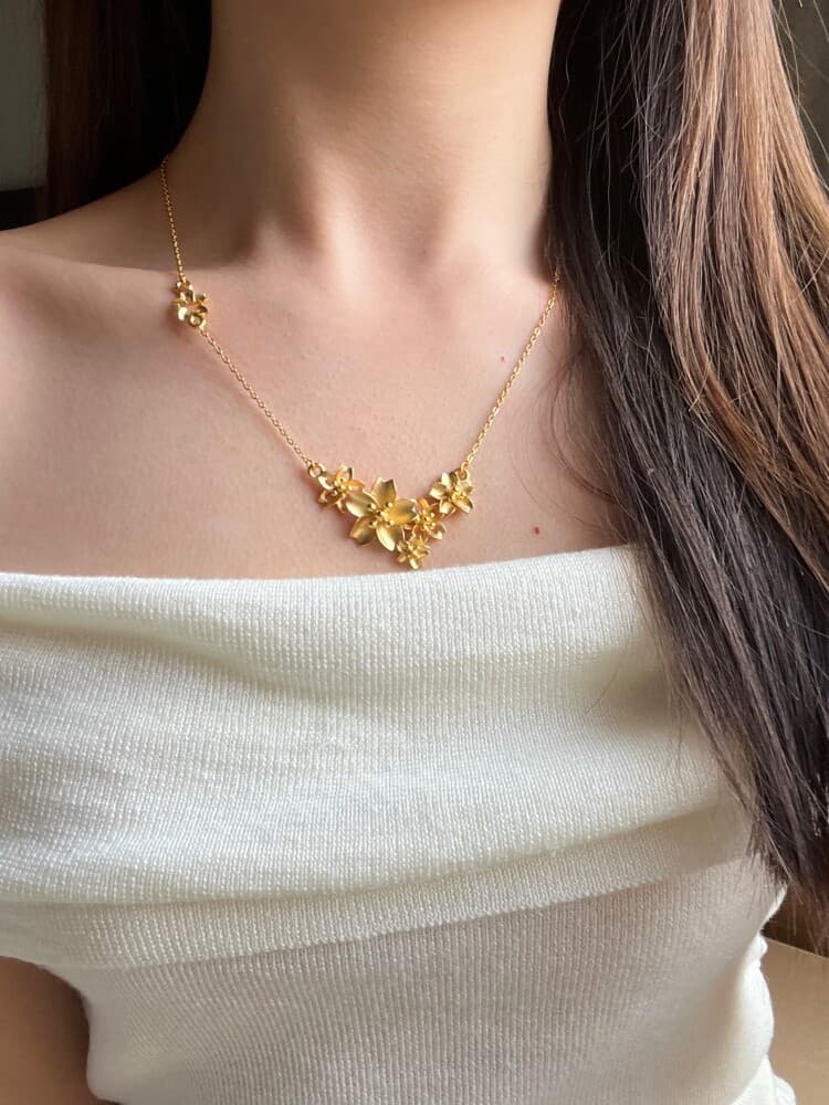 結婚式 アクセサリー 花束デザイン ウェディングネックレス