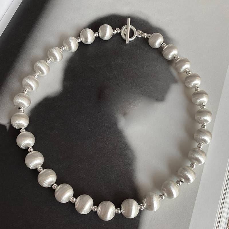 結婚式 アクセサリー 艶やかな丸玉連なる上品ネックレス、ブレスレット