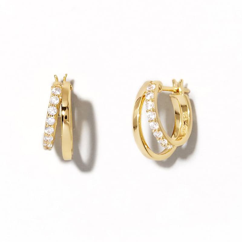 結婚式 アクセサリー 煌めき二連フープピアス