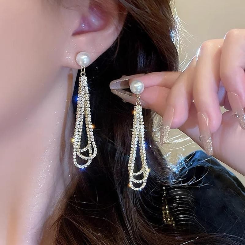 結婚式 アクセサリー 真珠飾り シャンデリアピアス