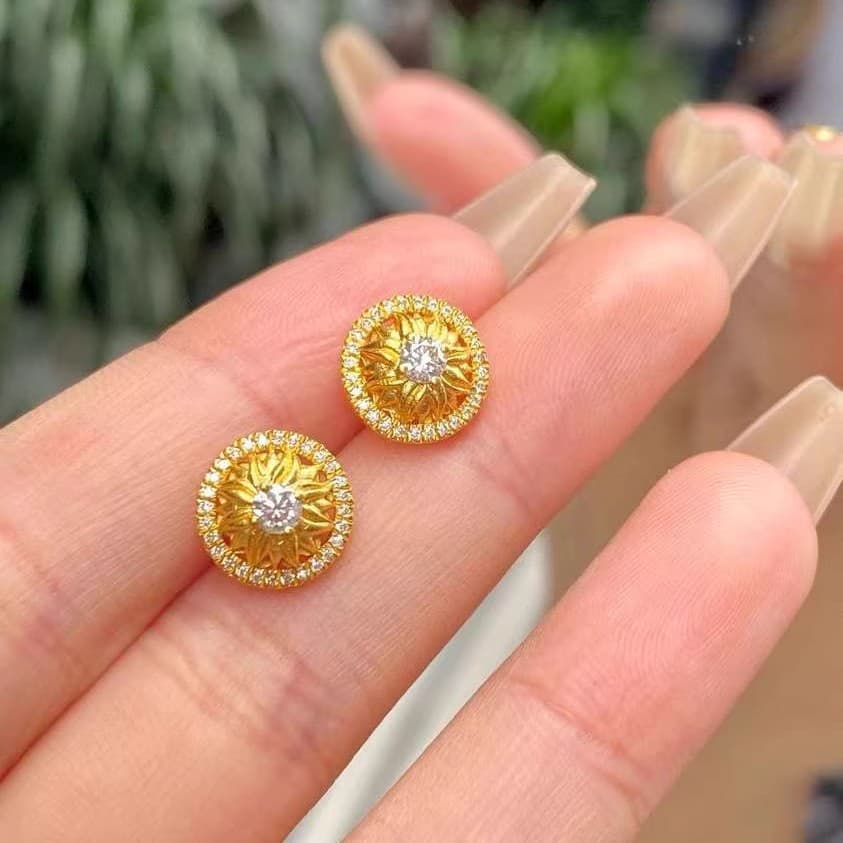結婚式 アクセサリー 優美な花芯輝きピアス