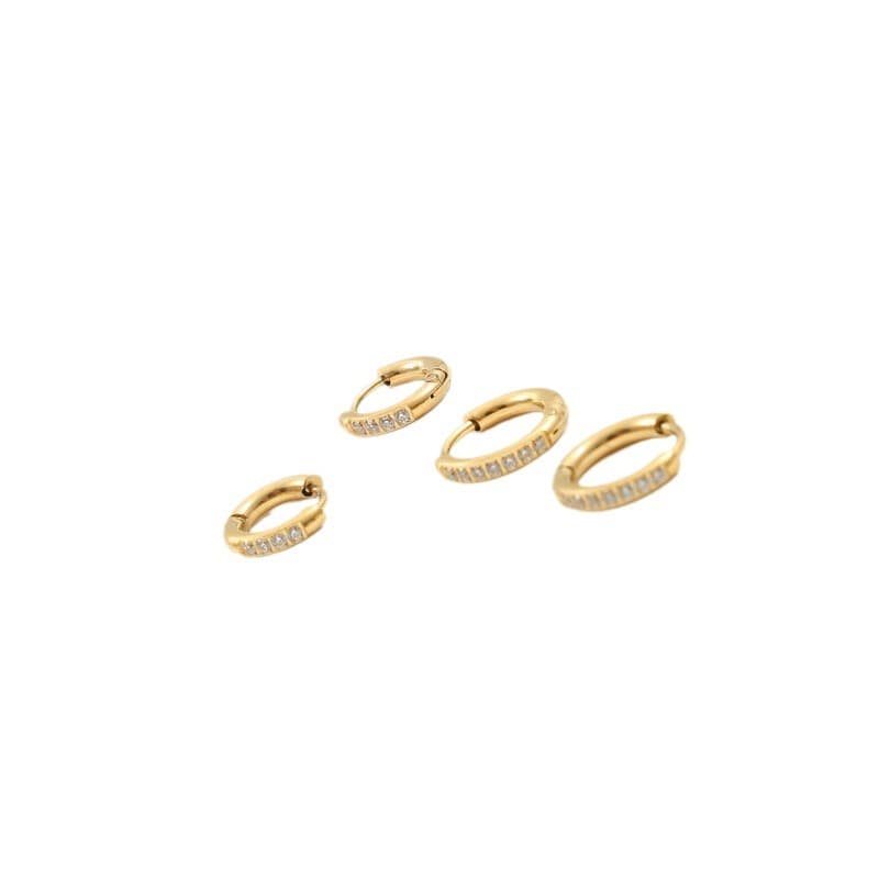 結婚式 アクセサリー 上品なフープスタイル キュービックピアス