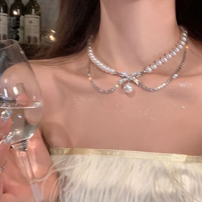 結婚式 アクセサリー クリスタル煌めき ウェディングネックレス