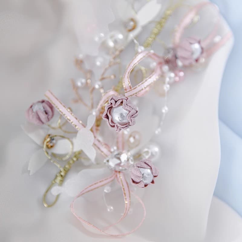 結婚式 アクセサリー 蝶々と花びらの煌めき ブレスレット